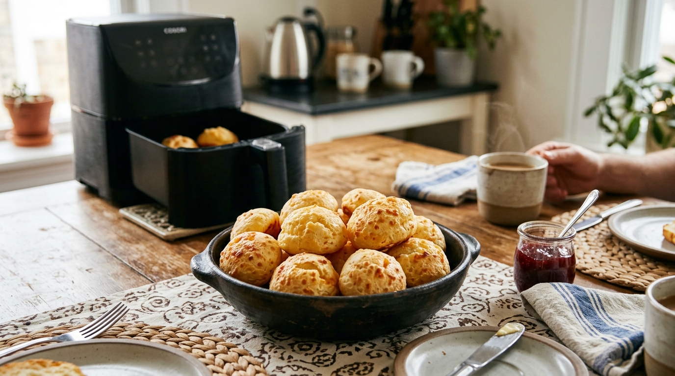 Pão de queijo mineiro feito na airfryer